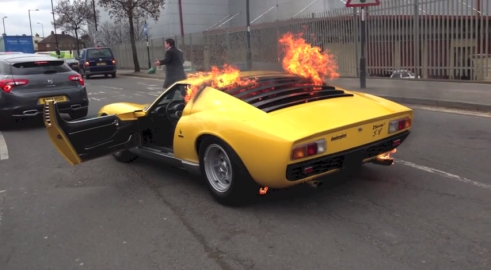Lamborghini Liura SV On Fire