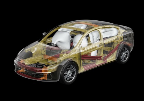 Qoros 3 Sedan Safety Cell Cross Section - carwitter