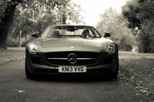Mercedes Benz SLS AMG GT Monza Grey Review - Front - carwitter