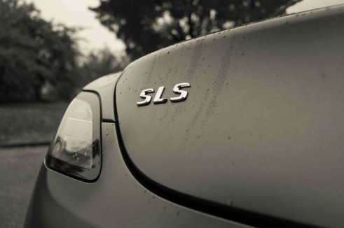 Mercedes Benz SLS AMG GT Monza Grey Review - SLS Badge - carwitter