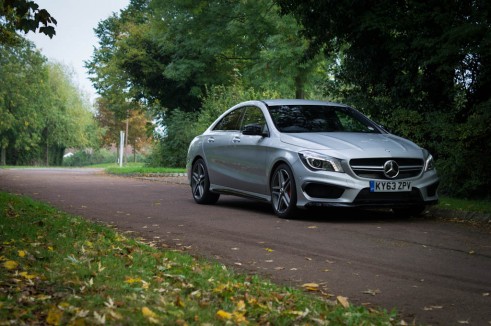 Mercedes Benz CLA45 AMG Review - Front Side Angle - carwitter
