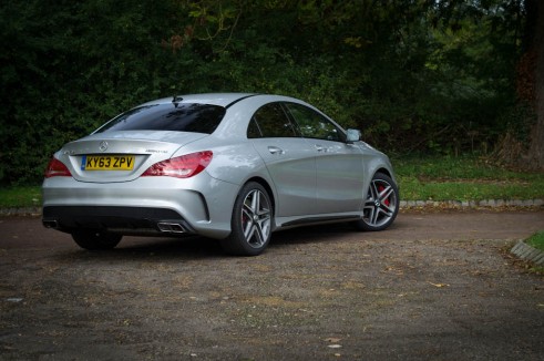 Mercedes Benz CLA45 AMG Review - Rear Angle - carwitter