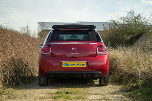 Citroen DS3 Cabrio Review - Rear Roof Partially Up - carwitter