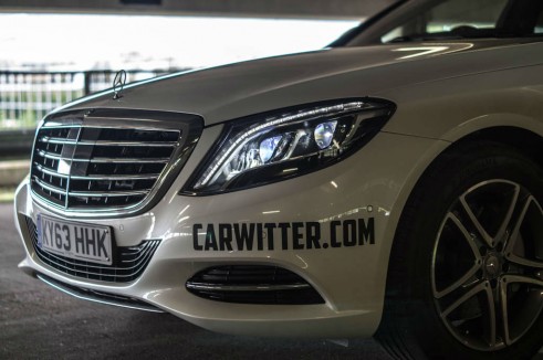 2014 Mercedes S Class Review - Headlight Detail Logo - carwitter