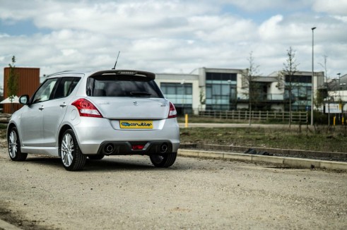 2014 Suzuki Swift Sport Review - Rear Angle Scene - carwitter