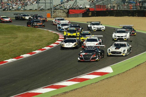 Blancpain 2014 Brands Hatch - First Corner Action - carwitter