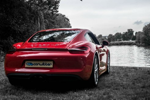 2014 Porsche Cayman Review - Rear Scene Angle - carwitter