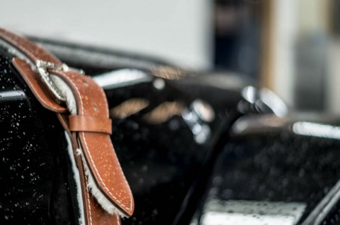 Morgan Plus 8 Speedster Review - Bonnet Strap Close Up - carwitter