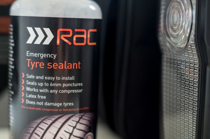RAC Tyre maintenance and puncture repair kit Review - Tyre Sealant Close Up - carwitter