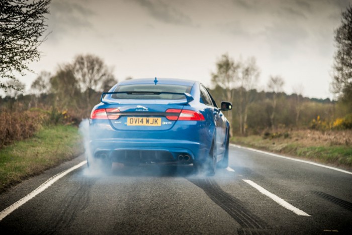 2014 Jaguar XFR-S Review - Burnout Rear - carwitter