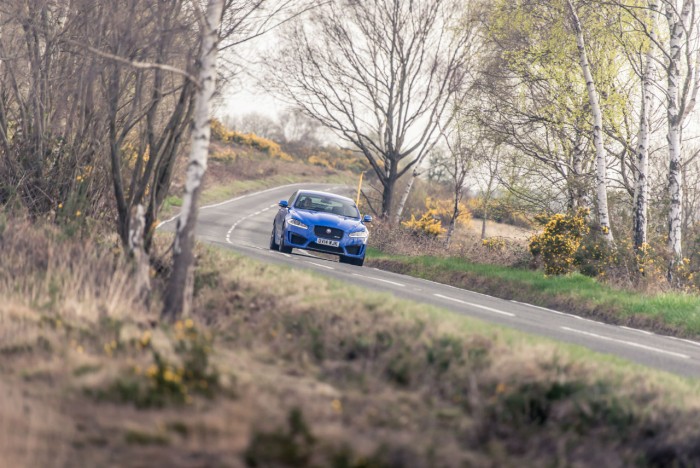 2014 Jaguar XFR-S Review - Tracking Front - carwitter