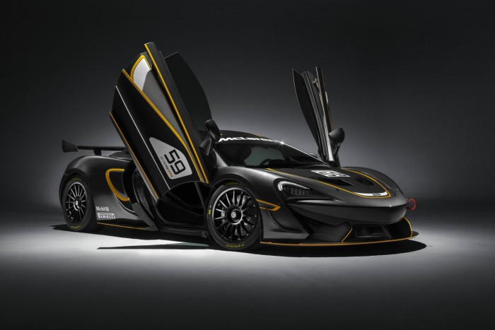 McLaren 570S GT4 - Front Angle Doors Up - carwitter