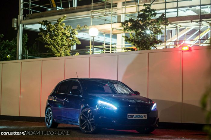 2016-peugeot-308-gti-review-blue-night-side-angle-carwitter