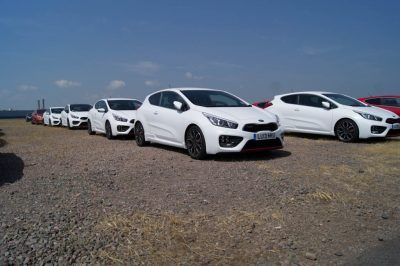 Lot of Kia Pro Ceed GT White In The Flesh